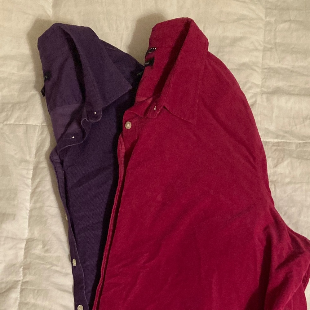 Bundle / lot 2 Lands End corduroy tops